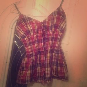 A plaid spaghetti strap shirt